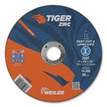 Weiler 58002 Tiger® Zirc Cutting Wheel, 6 in dia, 0.045 in Thick, 7/8 in Arbor, Zirconia Alumina, Type 1, Z60T