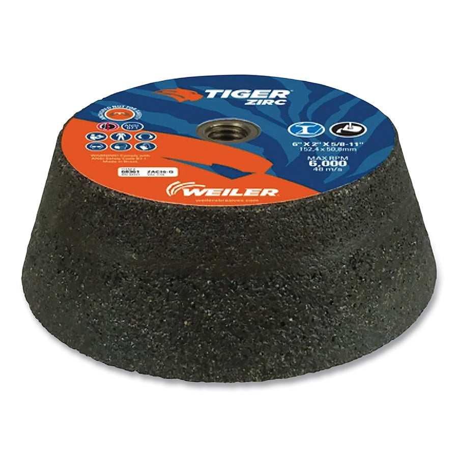 Weiler 804-68361 Tiger Flaring Cup Wheel 6 in 16 Grit Type 11