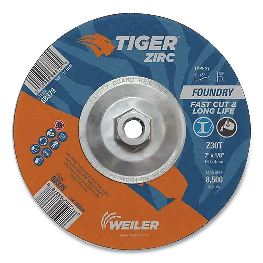 Weiler 804-68379 Tiger Combo Grinding Wheel 7 in 30 Grit Type 27