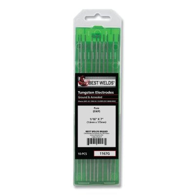 Best Welds 1167G Pure TIG Tungsten Electrode, 1/16 in x 7 in (10 Pack)