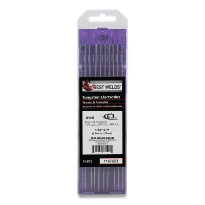 Best Welds 1167GE3 E3 TIG Tungsten Electrode, 1/16 in x 7 in (10 Pack)