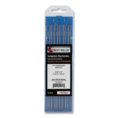 Best Welds 1167GL2 2% Lanthanated TIG Tungsten Electrode, 1/16 in x 7 in (10 Pack)