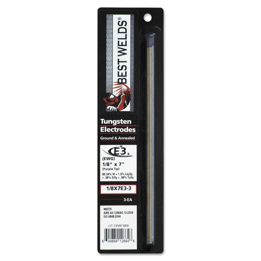 Best Welds 18-7E3-3 E3 TIG Tungsten Electrode, 1/8 in x 7 in (3 Pack)
