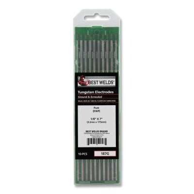 Best Welds 187G Pure TIG Tungsten Electrode, 1/8 in x 7 in (10 Pack)