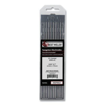 Best Welds 3327GC2 2% Ceriated TIG Tungsten Electrode, 3/32 in x 7 in (10 Pack)
