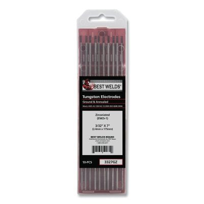 Best Welds 3327GZ Zirconiated TIG Tungsten Electrode, 3/32 in x 7 in (10 Pack)