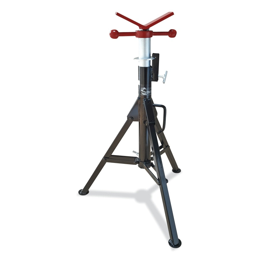 Best Welds PIPE-STAND-HJ Hi-Jack Style Pipe Stand, V-Head, 2500 lb Cap, 1/2 in to 18 in Pipe, 28 in to 49 in H