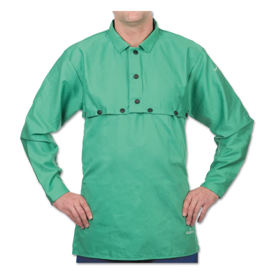 Best Welds CA-175XL-SNAPS FR Cotton Sateen Bibs, 24 in, Snaps, One Size, Green