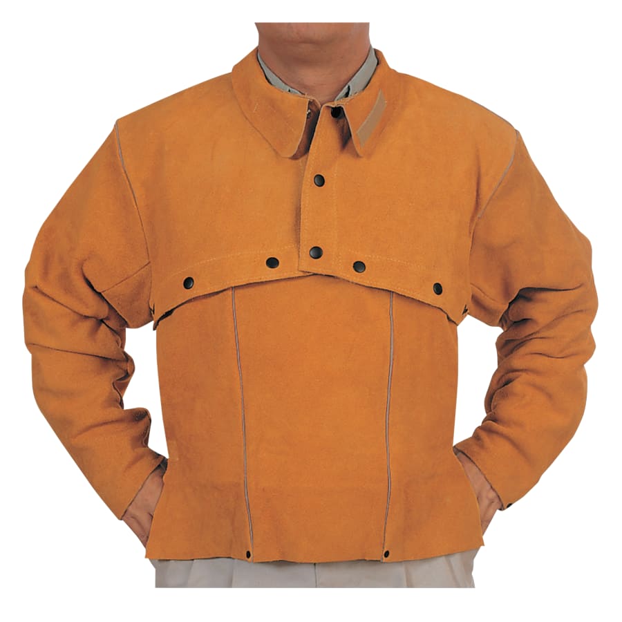 Best Welds Q-2-2XL Leather Cape Sleeves, Snaps Closure, 2X-Large, Golden Brown