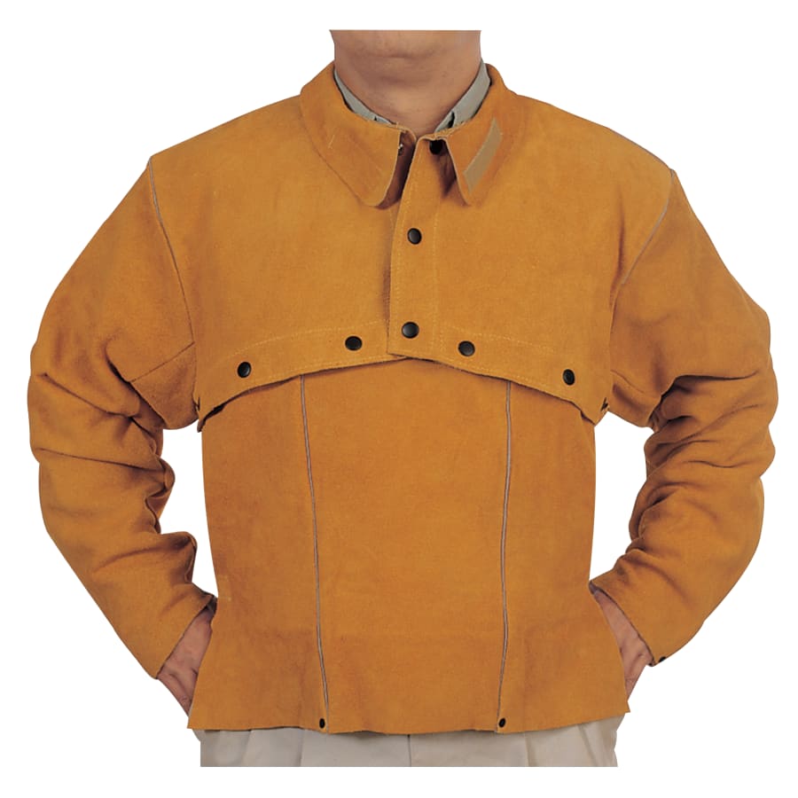 Best Welds Q-2-XL Leather Cape Sleeves, Snaps Closure, X-Large, Golden Brown