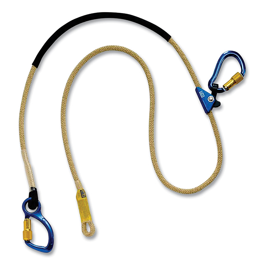 DBI-SALA 1234083 Pole Climber's Adjustable Rope Positioning Lanyard for Electrical/Hot Work, 8 ft, 310 lb