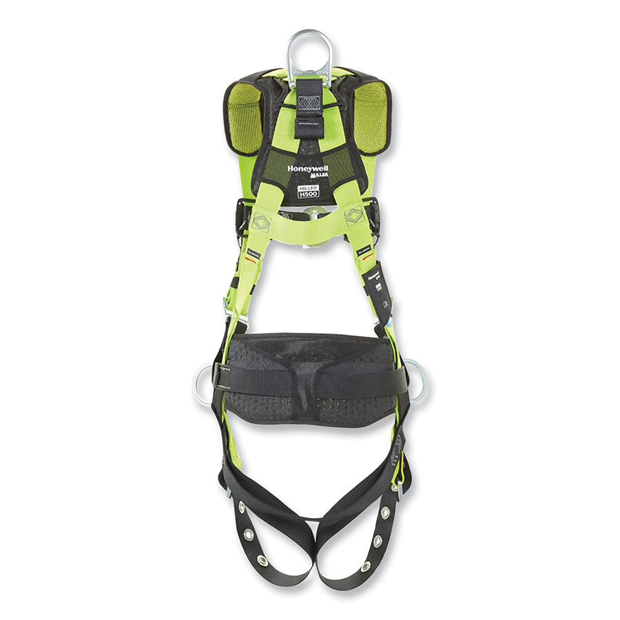 MILLER by PIP H5CC221122 H500 Construction Comfort Full Body Harness, Back/Front/Side D-Rings, Univ, QC Chest/Leg Buckles