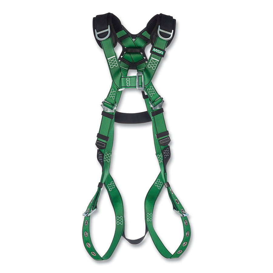 MSA 10197220 V-FORM™ Full-Body Harness, Back/Shoulders D-Rings, X-Large, Chest/Tongue Leg Buckles