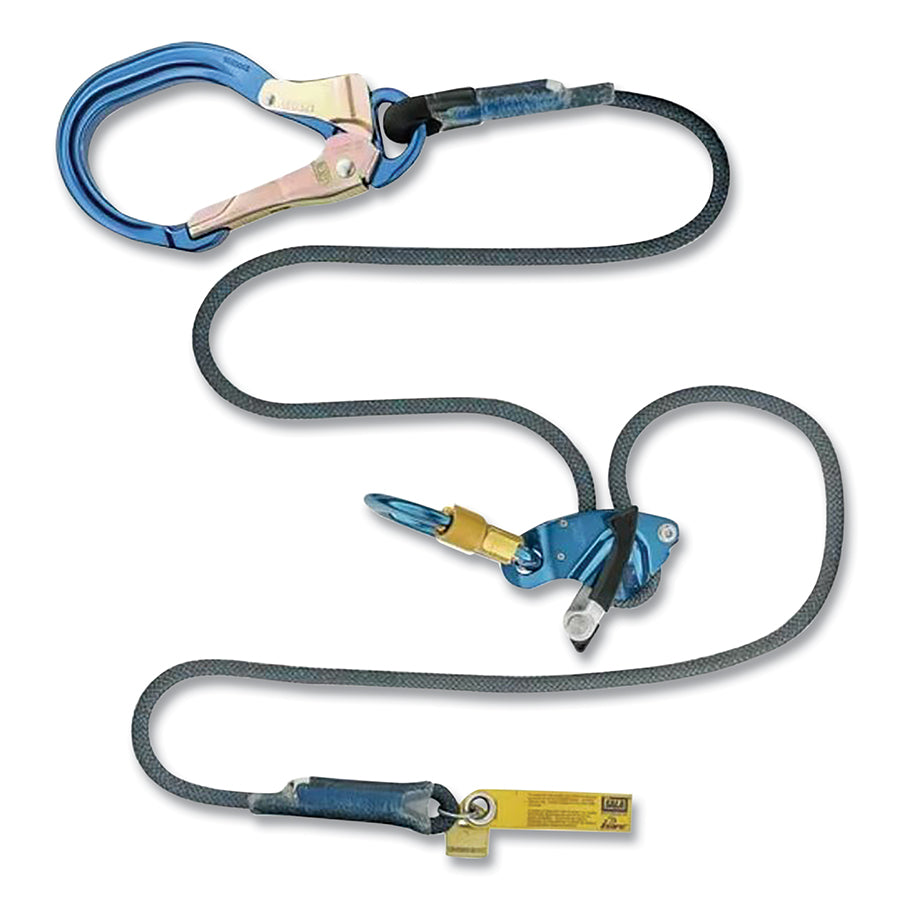 DBI-SALA 1234090 Trigger X Adjustable Rope Positioning Lanyard, Blue, 6 ft, 310 lb Cap, Rebar Hook