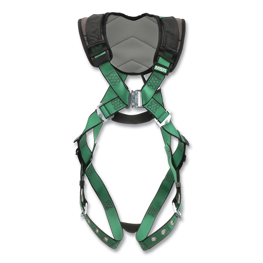 MSA 10206087 V-FORM+ Full-Body Harness, Back D-Ring, Super XL, QC Chest/Tongue-Buckle Leg Straps, Shoulder Padding