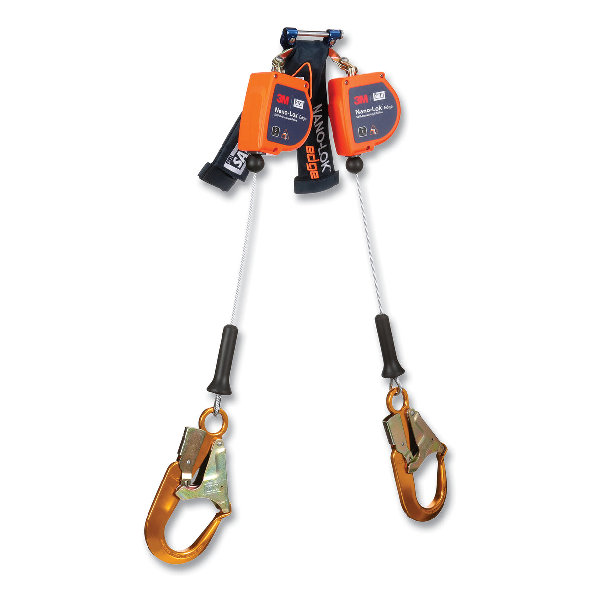 DBI-SALA 3500280 Nano-Lok Edge Self-Retracting Lifeline, 8 ft, Rebar Snap Hook, 420 lb, 2 Legs, Galvanized Cable