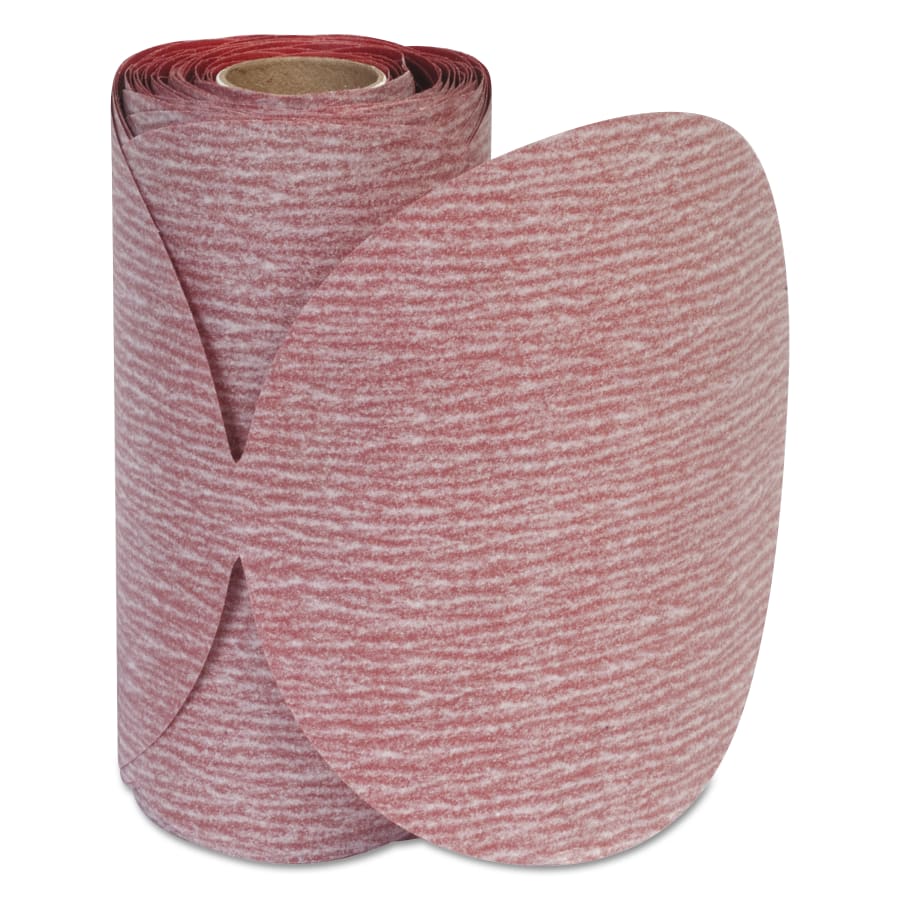 CARBORUNDUM 05539518163 Premier Red Aluminum Oxide Dri-Lube Paper Discs, 6 in Dia., P600 Grit, Tabbed