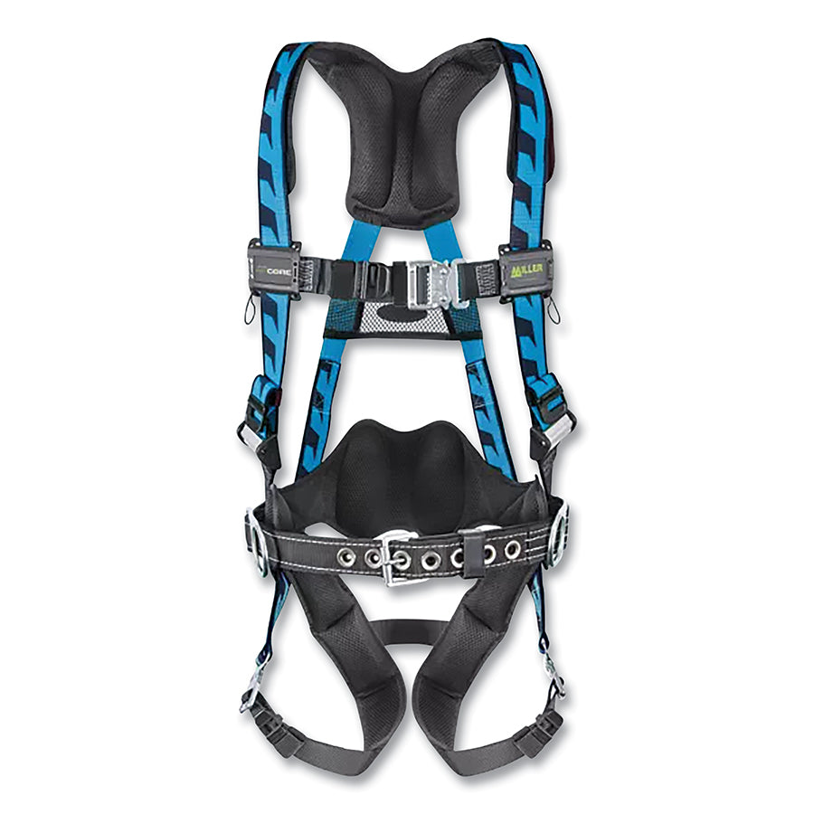 MILLER by PIP AC-QC/S/MGN AirCore™ Full-Body Harness, Steel Stand-Up Back D-Ring, S/M, Quick-Connect Straps, Green