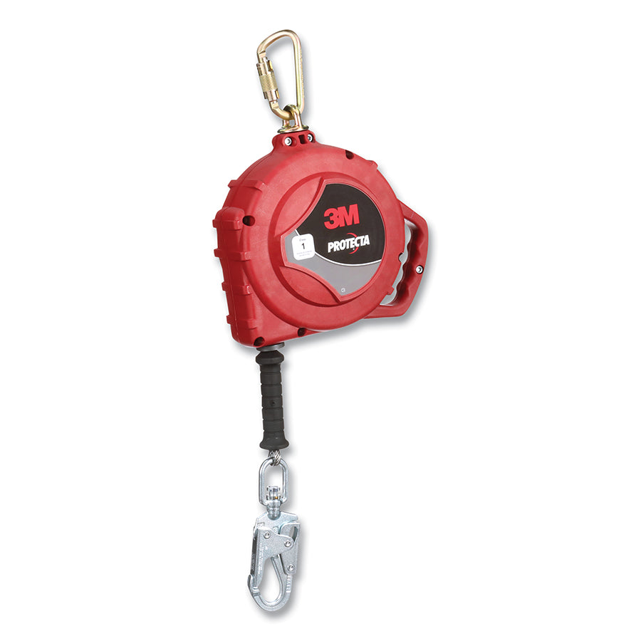 PROTECTA 3590041 Self-Retracting Lifeline, 66 ft, Carabiner, Swivel Snap Hook, Stainless Steel Cable, Single Leg, 420 lb