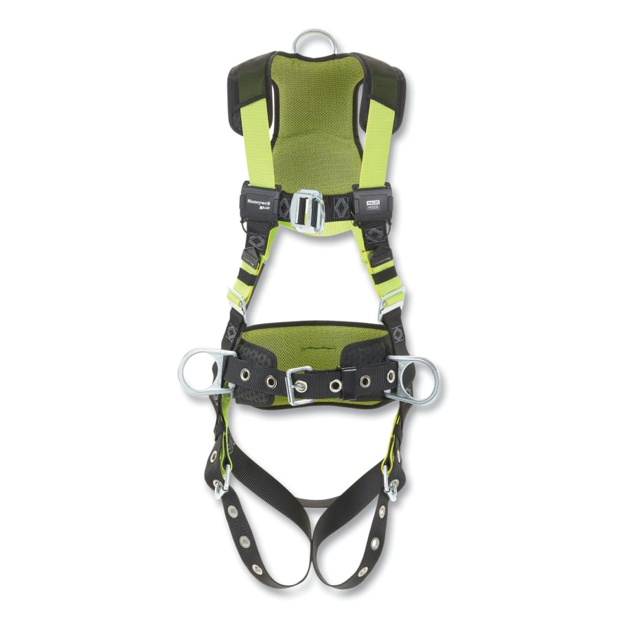 MILLER by PIP H5CC222223 H500 Construction Comfort Full Body Harness, Back/Front/Side D-Rings, XXL, QC Chest/Leg Buckles