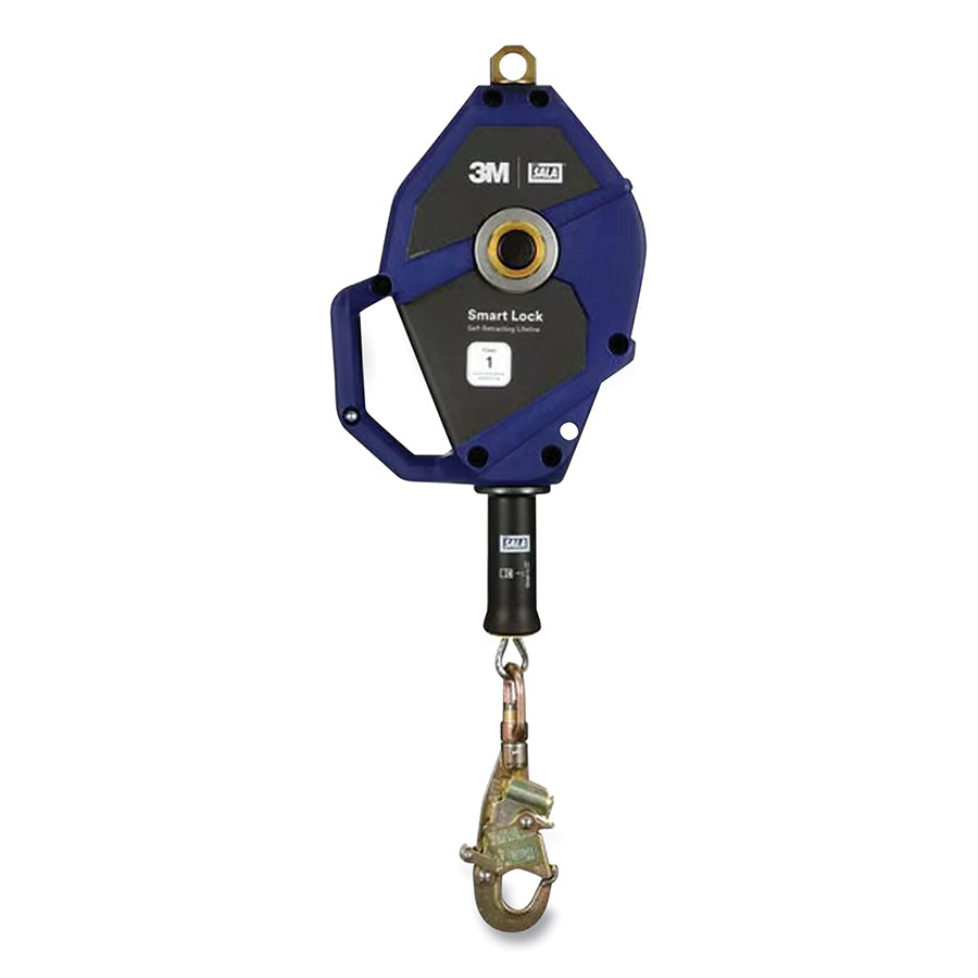 DBI-SALA 3503874 Smart Lock Self Retracting Lifeline, 30 ft, Swivel Snap Hook, 420 lb Load Cap., Galvanized Steel, Single Leg