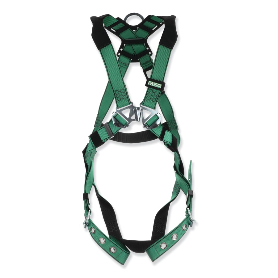 MSA 10197197 V-FORM™ Full-Body Harness, Back D-Ring, X-Large, Chest/Qwik-Fit™ Leg Buckles