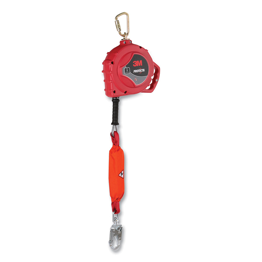 PROTECTA 3590047 Self-Retracting Lifeline, 33 ft, Carabiner, Swivel Snap Hook, Galvanized Steel Cable, Single Leg, 420 lb