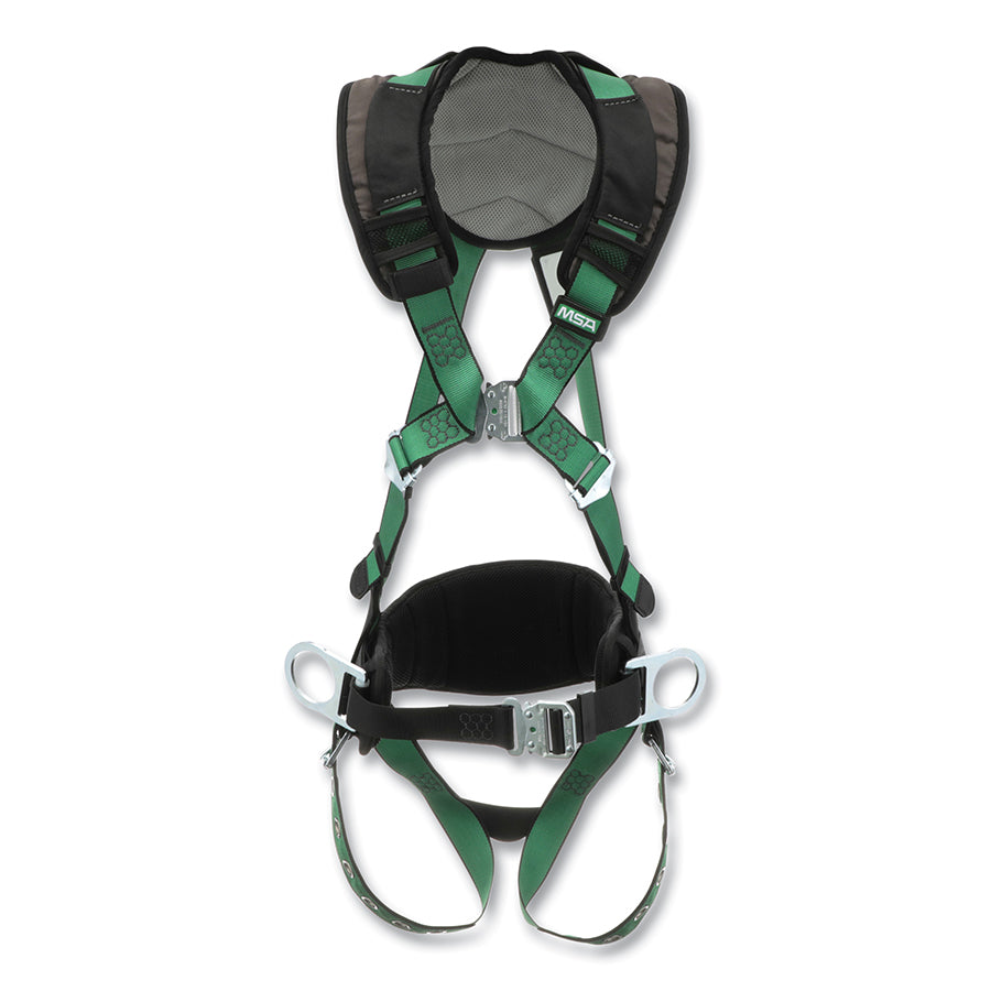 MSA 10206163 V-FORM+ Full-Body Harness, Construction, Back D-Ring, Super XL, QC Chest/Tongue-Buckle Leg Straps, Shoulder/Waist Padding