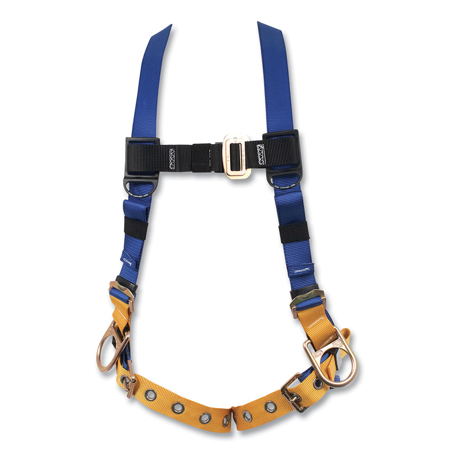 WERNER H332002 LiteFit Full Body Harness, Back/Hip D-Rings, Medium/Large, Slotted Pass-Thru/Tongue Buckle