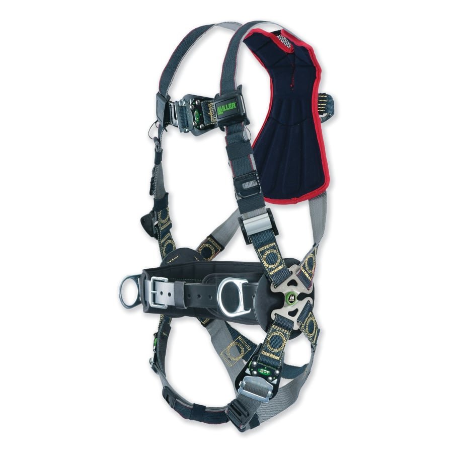 MILLER by PIP RKNAR-QC-BDP/UBK Revolution® Arc-Rated Full Body Harness, Quick-Connect Leg Strap Buckles, Universal, Side D-Rings and Pad