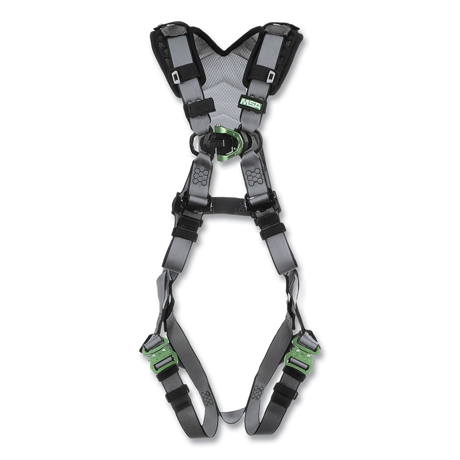 MSA 10194656 V-FIT™ Full-Body Harness, Back/Chest D-Rings, Std, QC Chest/Leg Strap Buckles, Shoulder Padding