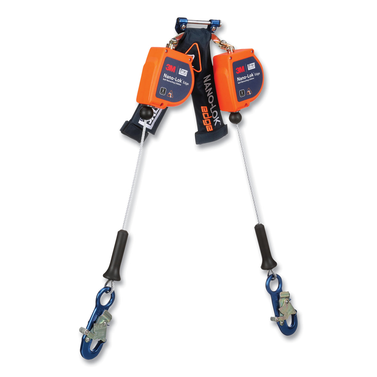 DBI-SALA 3500285 Nano-Lok Edge Self-Retracting Lifeline, 8 ft, Snap Hook, 420 lb, 2 Legs, Galvanized Cable