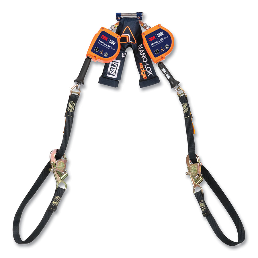DBI-SALA 7012828690 Nano-Lok Edge Self-Retracting Lifeline, 9 ft, Tie-Back Snap Hook, 420 lb, 2 Legs, Galvanized Cable