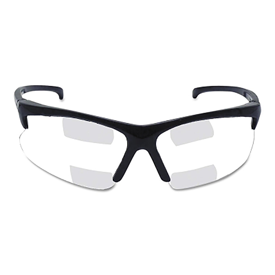 KleenGuard 20388 30-06 Dual Readers Safety Glasses, Clear Polycarbonate Lens, Hardcoated, Black, Nylon, +2.0