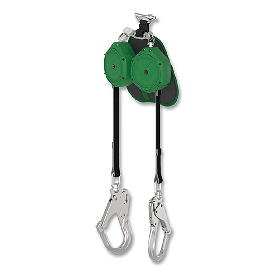 MSA VSLEW-032-PA-A V-SHOCK EDGE Leading Edge Fall Limiter, 10 ft, Twin Triple Action Carabiner, 310 lb, AL36CL Snaphook, 2 Legs