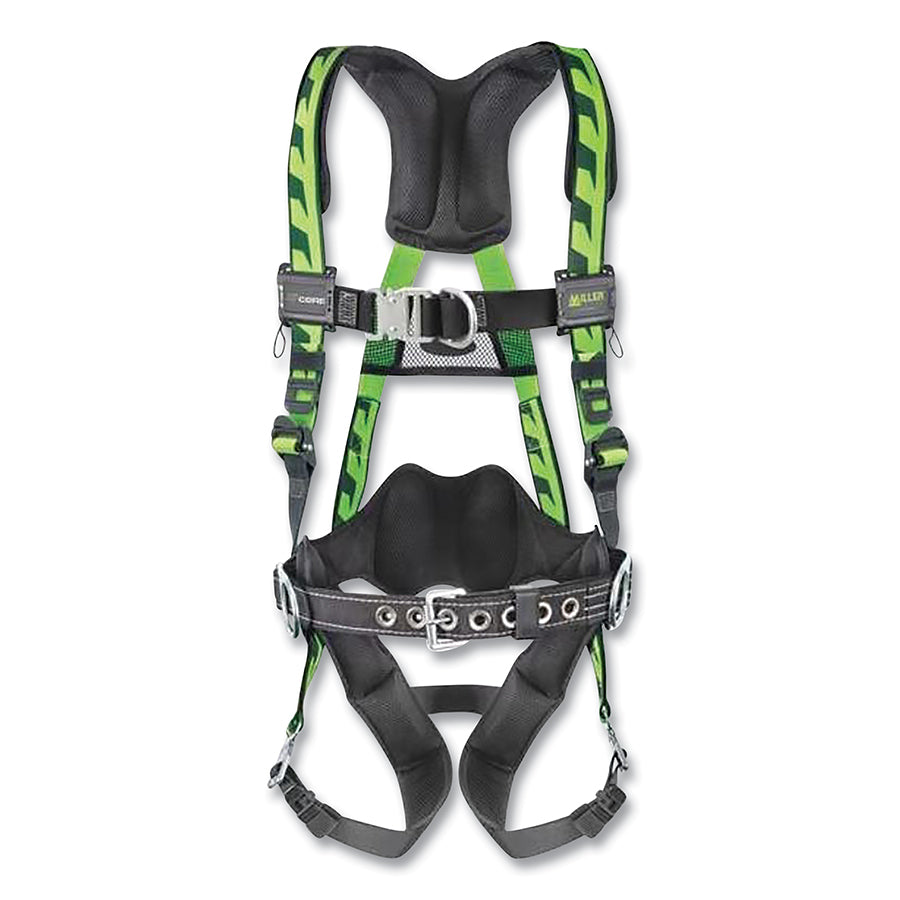 MILLER by PIP ACF-QCBDPSMG AirCore™ Full-Body Harness, Steel Side/Front D-Rings, S/M, Quick-Connect Straps, Green