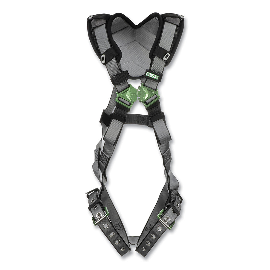 MSA 10194889 V-FIT™ Full-Body Harness, Back D-Ring, Std, QC Chest/Tongue-Buckle Leg Straps, Shoulder Padding