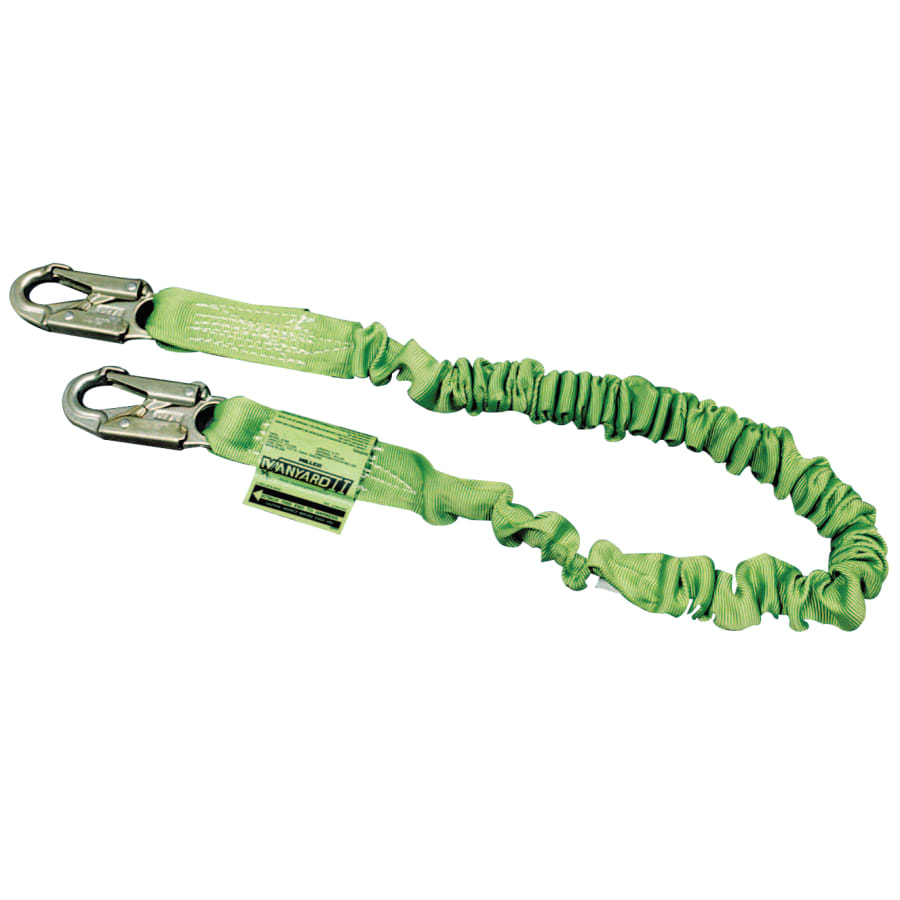 MILLER by PIP 216M-Z7/4FTGN Manyard II Shock-Absorbing Lanyard, 4-6 ft, Green