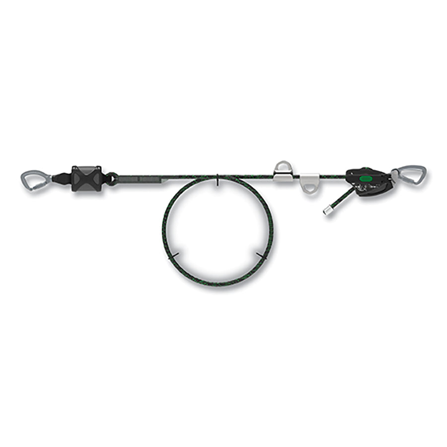 MSA 10219292 Temporary Horizontal Lifeline System, Rope, 60 ft L, 2 Man, With Anchorage Straps
