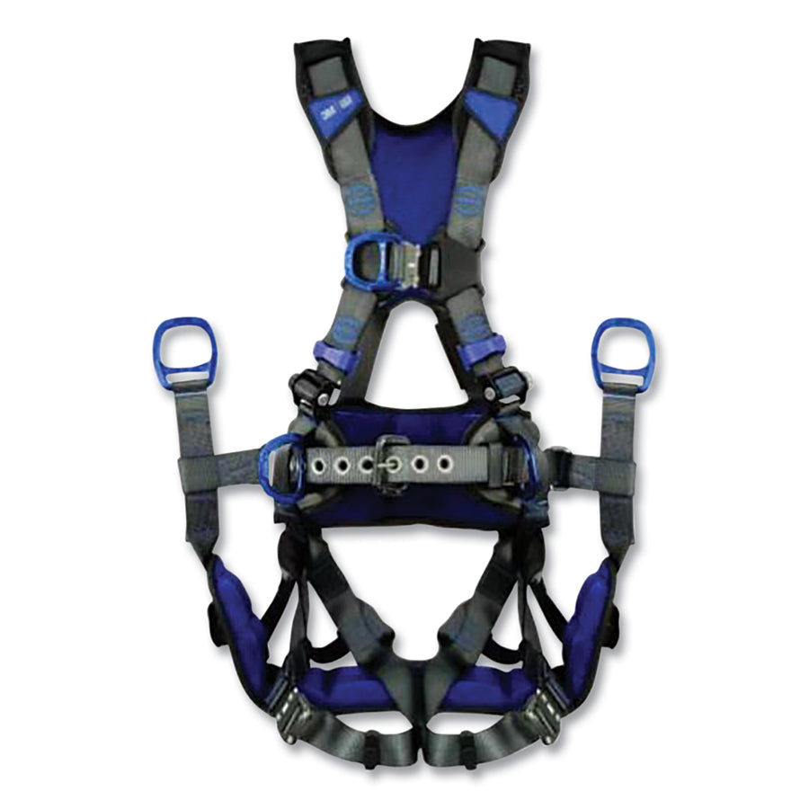 DBI-SALA 1403211 ExoFit X300 X-Style Tower Climbing Safety Harness, Back/Hip/Front D-Rings, Medium/Large, Auto-Locking QC/Revolver