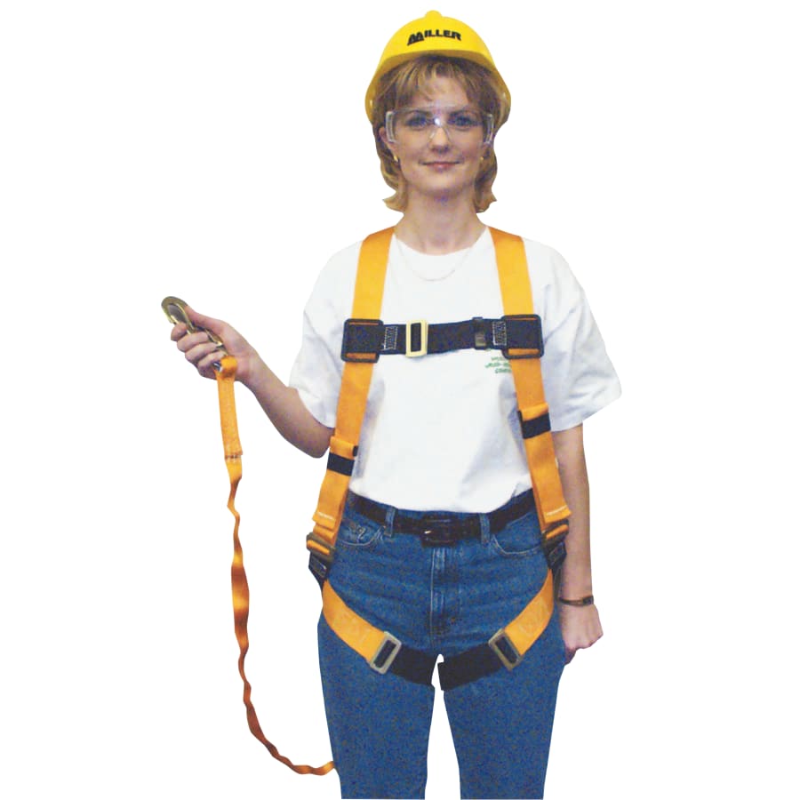 MILLER by PIP TK4051-Z7/U/6FTAK Titan Harness/Shock-Absorbing Lanyard Combo, Back D-Ring, Locking Snap and Rebar Hooks