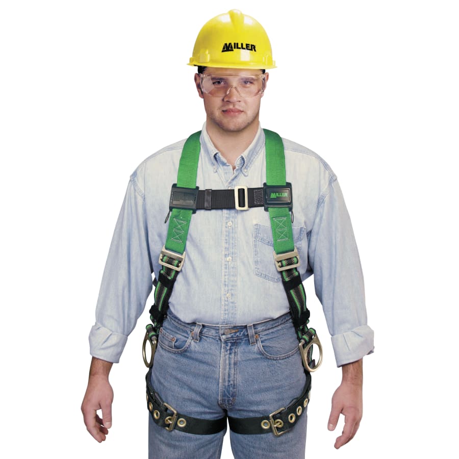 MILLER by PIP P950-58/UGN DuraFlex Python Harness, Back & Side D-Rings, Universal, Green