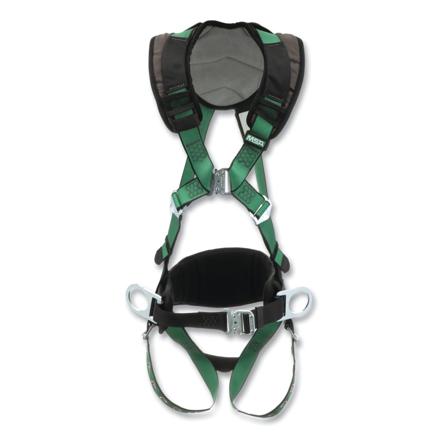 MSA 10206161 V-FORM+™ Full-Body Harness, Construction, Back D-Ring, Std, QC Chest/Tongue-Buckle Leg Straps, Shoulder/Waist Padding